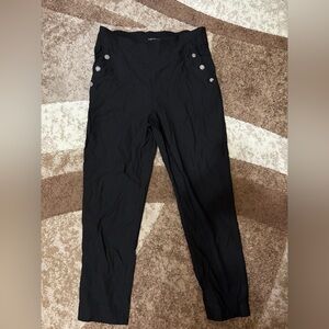 Counterparts Black Pull-On Dress Pants w/ Button Detail